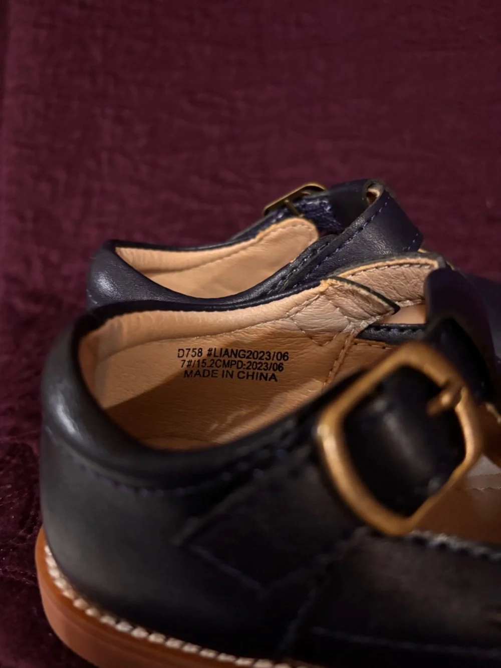 Kids Navy T-Strap Mary Jane Shoes - Picture 6 of 7
